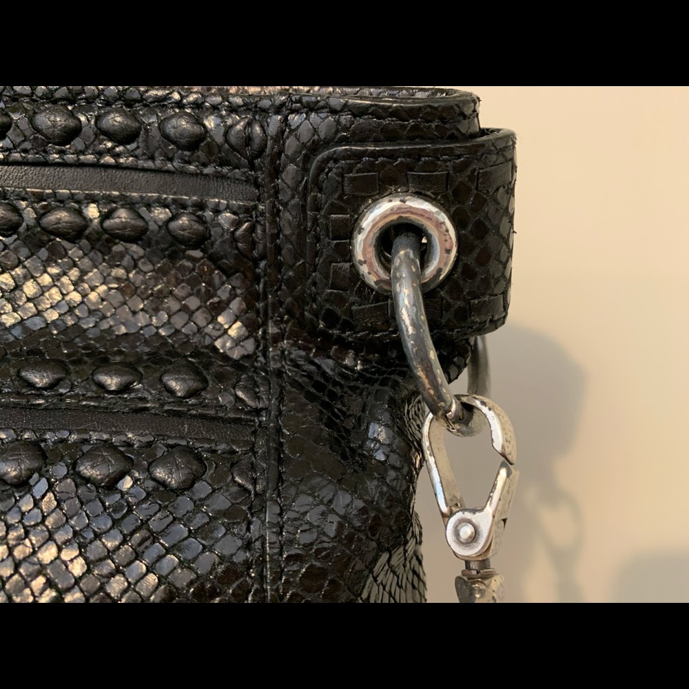 Brighton Original Tulla Black Python Handbag - image 7